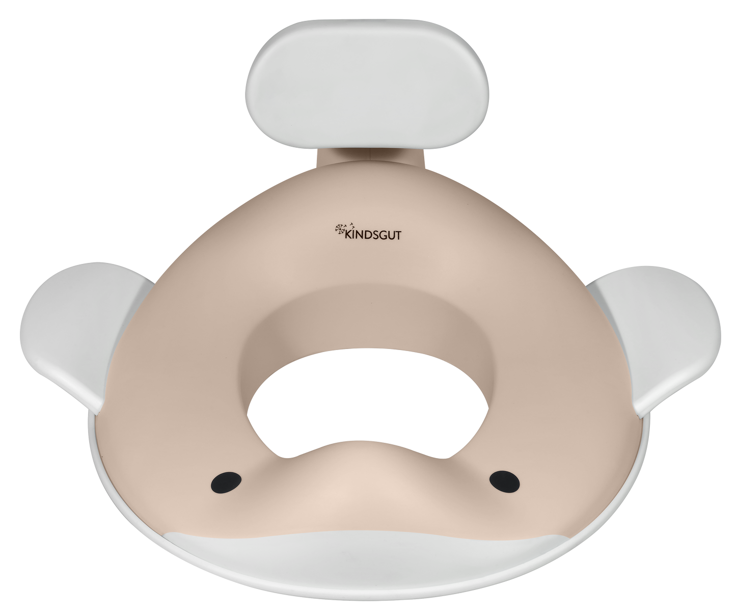 Mokomasis tualeto dangtis vaikams – Kindsgut banginis, švelni smėlio spalva