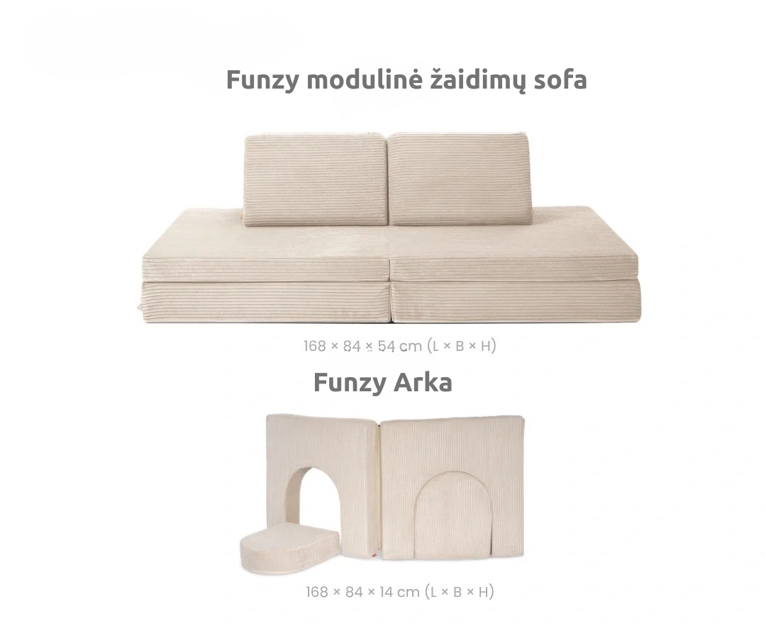 FUNZY Namelio rinkinys – žaidimų sofa + Arkos