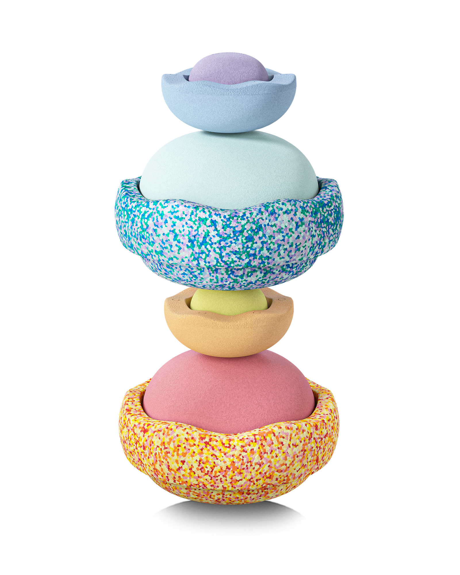 Spalvotas Stapelstein Inside elementų bokštas pastelinės spalvos